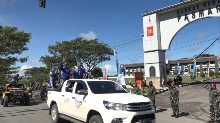 Komandan Pasmar 3 Ikuti Pelepasan Kirab Api Pon Xx Papua Tahun 2021